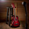 imageAshthorpe 30inch Beginner Acoustic Guitar Package Red Basic Starter Kit wGig Bag Strings Strap Tuner PicksRed