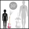imageAshthorpe 30inch Beginner Electric Guitar Kit with Amplifier Pink Basic Starter Package wGig Bag Strings Strap PicksPink