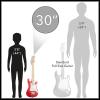 imageAshthorpe 30inch Beginner Electric Guitar Kit with Amplifier Pink Basic Starter Package wGig Bag Strings Strap PicksRed