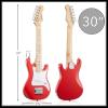 imageAshthorpe 30inch Beginner Electric Guitar Kit with Amplifier Pink Basic Starter Package wGig Bag Strings Strap PicksRed