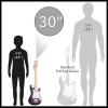 imageAshthorpe 30inch Beginner Electric Guitar Kit with Amplifier Pink Basic Starter Package wGig Bag Strings Strap PicksTeal