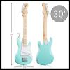 imageAshthorpe 30inch Beginner Electric Guitar Kit with Amplifier Pink Basic Starter Package wGig Bag Strings Strap PicksTeal