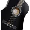 imageAshthorpe 38inch Beginner Acoustic Guitar Package Black Basic Starter Kit wGig Bag Strings Strap Tuner Pitch Pipe PicksBlack