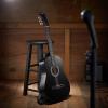 imageAshthorpe 38inch Beginner Acoustic Guitar Package Black Basic Starter Kit wGig Bag Strings Strap Tuner Pitch Pipe PicksBlack