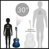 imageAshthorpe 38inch Beginner Acoustic Guitar Package Black Basic Starter Kit wGig Bag Strings Strap Tuner Pitch Pipe PicksBlue
