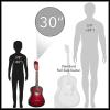 imageAshthorpe 38inch Beginner Acoustic Guitar Package Black Basic Starter Kit wGig Bag Strings Strap Tuner Pitch Pipe PicksBright Red
