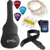 imageAshthorpe 38inch Beginner Acoustic Guitar Package Black Basic Starter Kit wGig Bag Strings Strap Tuner Pitch Pipe PicksNatural