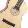 imageAshthorpe 38inch Beginner Acoustic Guitar Package Black Basic Starter Kit wGig Bag Strings Strap Tuner Pitch Pipe PicksNatural