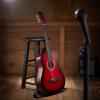 imageAshthorpe 38inch Beginner Acoustic Guitar Package Black Basic Starter Kit wGig Bag Strings Strap Tuner Pitch Pipe PicksRed