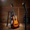 imageAshthorpe 38inch Beginner Acoustic Guitar Package Black Basic Starter Kit wGig Bag Strings Strap Tuner Pitch Pipe PicksSunburst
