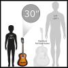 imageAshthorpe 38inch Beginner Acoustic Guitar Package Black Basic Starter Kit wGig Bag Strings Strap Tuner Pitch Pipe PicksSunburst