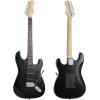 imageAshthorpe 39Inch Electric Guitar Light BlueSilver FullSize Guitar Kit with Padded Gig Bag Tremolo Bar Strap Strings Cable Cloth PicksBlackBlack