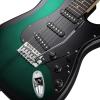 imageAshthorpe 39Inch Electric Guitar Light BlueSilver FullSize Guitar Kit with Padded Gig Bag Tremolo Bar Strap Strings Cable Cloth PicksGreenBlack