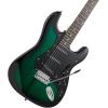 imageAshthorpe 39Inch Electric Guitar Light BlueSilver FullSize Guitar Kit with Padded Gig Bag Tremolo Bar Strap Strings Cable Cloth PicksGreenBlack