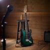 imageAshthorpe 39Inch Electric Guitar Light BlueSilver FullSize Guitar Kit with Padded Gig Bag Tremolo Bar Strap Strings Cable Cloth PicksGreenBlack