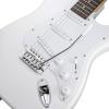 imageAshthorpe 39Inch Electric Guitar Light BlueSilver FullSize Guitar Kit with Padded Gig Bag Tremolo Bar Strap Strings Cable Cloth PicksWhiteWhite