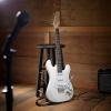 imageAshthorpe 39Inch Electric Guitar Light BlueSilver FullSize Guitar Kit with Padded Gig Bag Tremolo Bar Strap Strings Cable Cloth PicksWhiteWhite