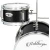 imageAshthorpe 3Piece Complete Drum Set  Beginner Kit with 14quot Bass Adjustable Throne Cymbal Pedal ampamp Drumsticks  BlackBlack