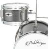 imageAshthorpe 3Piece Complete Drum Set  Beginner Kit with 14quot Bass Adjustable Throne Cymbal Pedal ampamp Drumsticks  BlackSilver