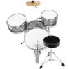 imageAshthorpe 3Piece Complete Drum Set  Beginner Kit with 14quot Bass Adjustable Throne Cymbal Pedal ampamp Drumsticks  BlackSilver