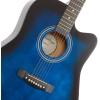 imageAshthorpe 41inch Beginner Cutaway Acoustic Guitar Package Black Full Size Basic Starter Kit wGig Bag Strings Strap Tuner PicksBlue