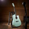 imageAshthorpe 41inch Beginner Cutaway Acoustic Guitar Package Black Full Size Basic Starter Kit wGig Bag Strings Strap Tuner PicksMint Green
