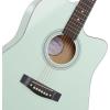 imageAshthorpe 41inch Beginner Cutaway Acoustic Guitar Package Black Full Size Basic Starter Kit wGig Bag Strings Strap Tuner PicksMint Green