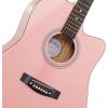 imageAshthorpe 41inch Beginner Cutaway Acoustic Guitar Package Black Full Size Basic Starter Kit wGig Bag Strings Strap Tuner PicksPink
