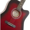 imageAshthorpe 41inch Beginner Cutaway Acoustic Guitar Package Black Full Size Basic Starter Kit wGig Bag Strings Strap Tuner PicksRed