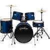 imageAshthorpe 5Piece Complete Full Size Adult Drum Set with Remo Batter Heads  BlackBlue
