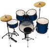 imageAshthorpe 5Piece Complete Full Size Adult Drum Set with Remo Batter Heads  BlackBlue