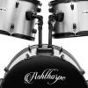 imageAshthorpe 5Piece Complete Full Size Adult Drum Set with Remo Batter Heads  BlackSilver