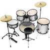 imageAshthorpe 5Piece Complete Full Size Adult Drum Set with Remo Batter Heads  BlackSilver