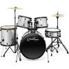 imageAshthorpe 5Piece Complete Full Size Adult Drum Set with Remo Batter Heads  BlackSilver