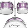 imageAshthorpe 5Piece Complete Junior Drum Set with Genuine Brass Cymbals  Advanced Beginner Kit with 16quot Bass Adjustable Throne Cymbals HiHats Pedals ampamp Drumsticks  BlackPurple