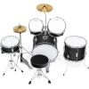 imageAshthorpe 5Piece Complete Junior Drum Set with Genuine Brass Cymbals  Advanced Beginner Kit with 16quot Bass Adjustable Throne Cymbals HiHats Pedals ampamp Drumsticks  BlackBlack