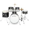 imageAshthorpe 5Piece Complete Junior Drum Set with Genuine Brass Cymbals  Advanced Beginner Kit with 16quot Bass Adjustable Throne Cymbals HiHats Pedals ampamp Drumsticks  BlackBlack