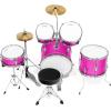 imageAshthorpe 5Piece Complete Junior Drum Set with Genuine Brass Cymbals  Advanced Beginner Kit with 16quot Bass Adjustable Throne Cymbals HiHats Pedals ampamp Drumsticks  BlackPink