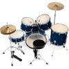 imageAshthorpe 5Piece Full Size Adult Drum Set with Remo Heads ampamp Premium Brass Cymbals  Complete Professional Percussion Kit with Chrome Hardware  SilverBlue