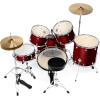 imageAshthorpe 5Piece Full Size Adult Drum Set with Remo Heads ampamp Premium Brass Cymbals  Complete Professional Percussion Kit with Chrome Hardware  SilverRed
