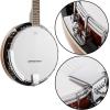 imageAshthorpe 5String Banjo  Full Size with 24 Brackets Closed Back Mahogany Resonator Geared 5th Tuner Padded Gig Bag5String  Right Handed