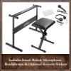 imageAshthorpe 61Key Digital Electronic Keyboard Piano for Beginners Includes Stand Bench Headphones Mic and Keynote Stickers