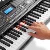imageAshthorpe 61Key Digital Electronic Keyboard Piano with Light Up Keys Beginner Kit Includes Stand Stool Headphones Mic and Keynote Stickers