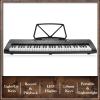 imageAshthorpe 61Key Digital Electronic Keyboard Piano with Light Up Keys Includes Stand Bench Headphones Mic and Keynote Stickers