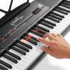 imageAshthorpe 61Key Digital Electronic Keyboard Piano with Light Up Keys Includes Stand Bench Headphones Mic and Keynote Stickers