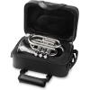 imageAshthorpe Bb Brass Pocket Trumpet with Nickel Plated Finish  Includes Case Mouthpiece Gloves Cleaning Cloth Valve OilNickel