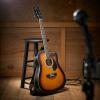 imageAshthorpe FullSize Cutaway Thinline AcousticElectric Guitar Package  Premium Tonewoods  BlackSunburst
