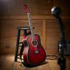 imageAshthorpe FullSize Dreadnought AcousticElectric Guitar Bundle  Premium Tonewoods  BlackRed