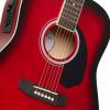 imageAshthorpe FullSize Dreadnought AcousticElectric Guitar Bundle  Premium Tonewoods  BlackRed