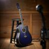 imageAshthorpe FullSize Dreadnought Cutaway AcousticElectric Guitar Bundle  Premium Tonewoods  BlueBlue